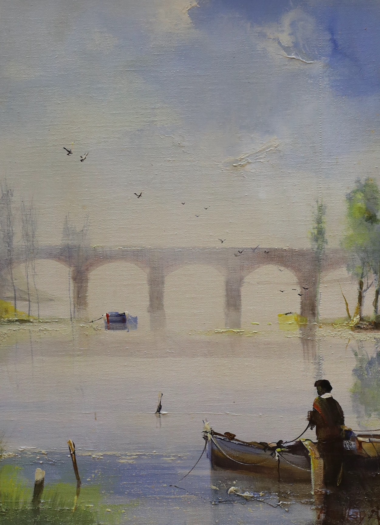Jorge Aguilar-Agon (Spanish 1936-2020) - oils on canvas - The Seasons, a set of four, each signed, framed as one, 82 x 61cms., overall, together with the artist’s exhibition catalogue relating to an exhibition at Harrods